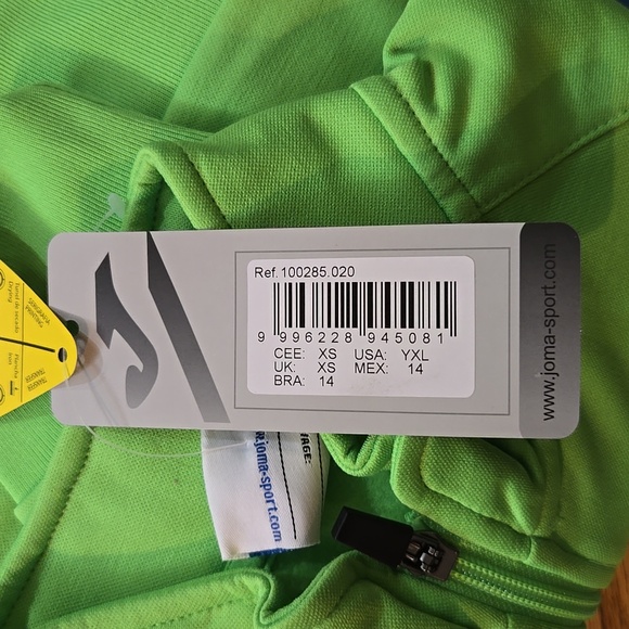 NWT Joma Faraon Sweatshirt Size YXL Neon Green - Picture 9 of 9